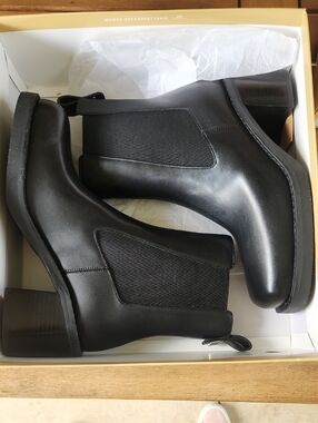Michael Kors Black Houston Bootie Leather Ankle Boots